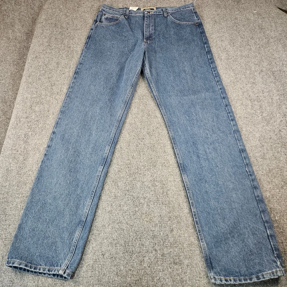 Wrangler Authentics Mens Straight Leg Jeans 36x36 Stonewash Blue 10ZM200SW Denim